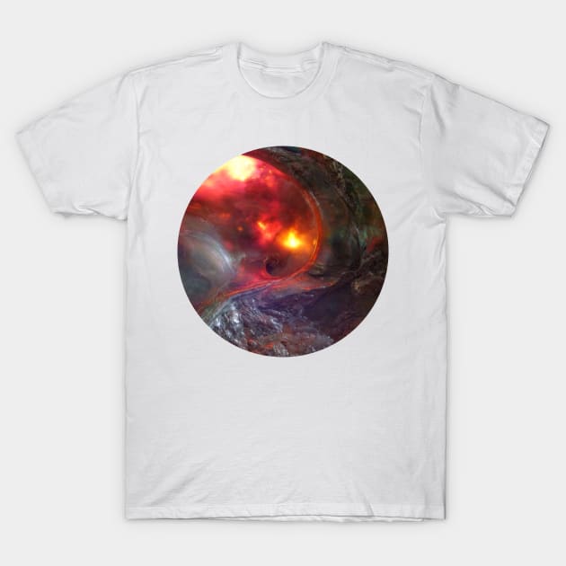 Flaming Seashell 5 T-Shirt by Richard George Davis